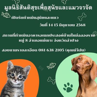 ประชาสัมพันธ์ โครงการทำหมันสุนัขและแมว